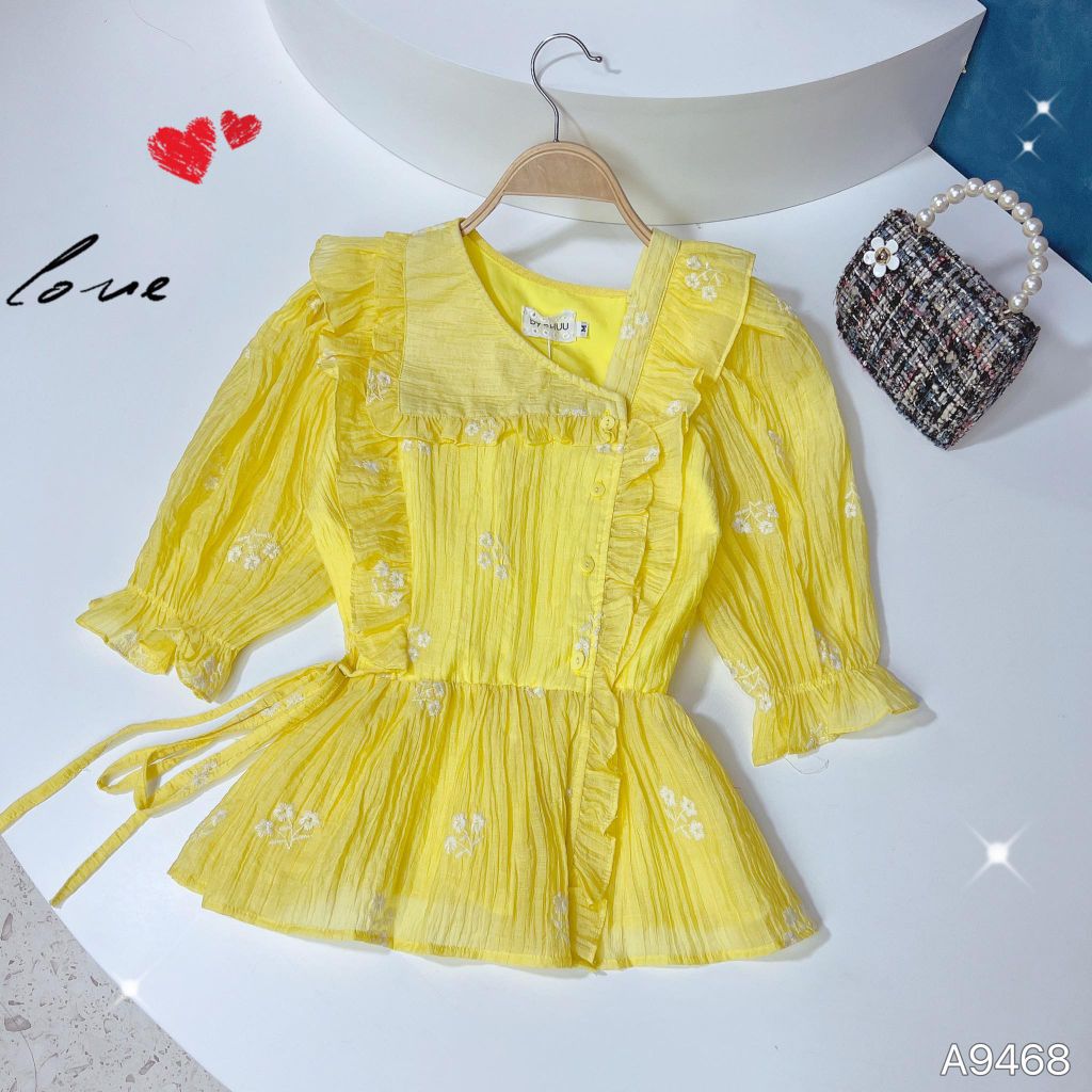 Áo Peplum Cổ Xéo A9468