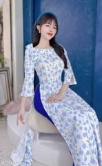 Áo Dài Hoa Nơ Vai Tay Xẻ AD9264 (áo lẻ)