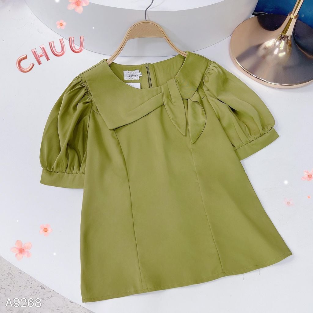 Áo Kate Lụa Nơ Lá A9268