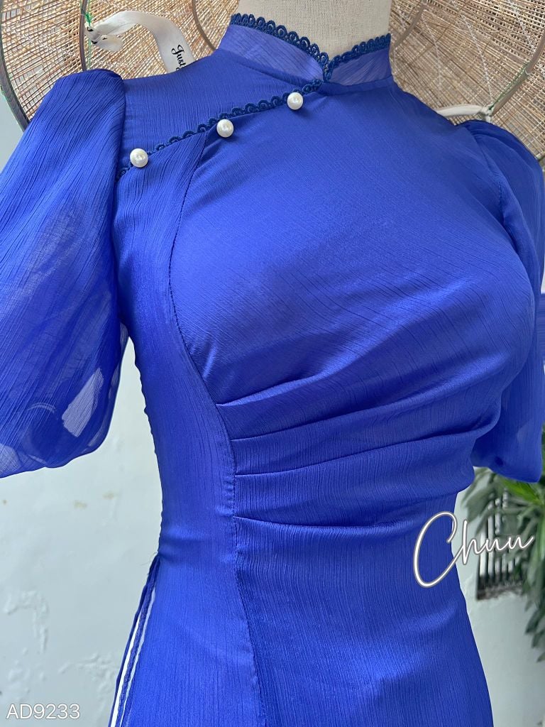 Áo Dài 4 Tà Nhún Eo AD9003.9233 (áo lẻ)