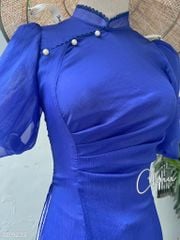 Áo Dài 4 Tà Nhún Eo AD9003.9233 (áo lẻ)