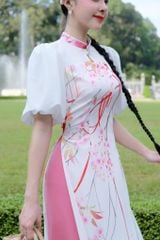 Áo Dài 4T 122 Hoa Rơi  AD9271 (áo lẻ)