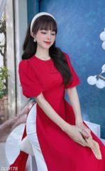 Áo Dài Tay Bồng 3 Nơ AD9178 (áo lẻ)