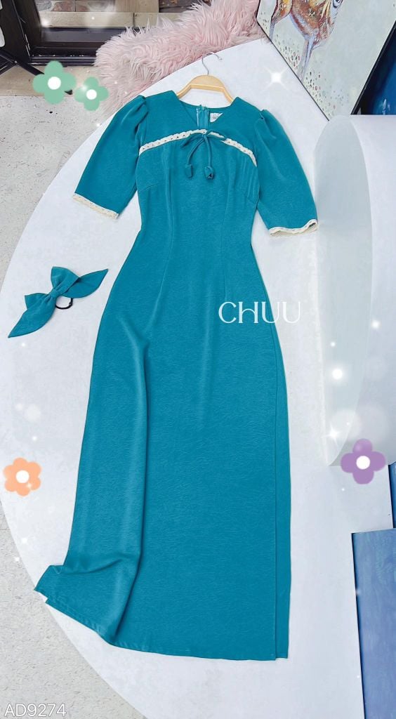 Áo Dài Tằm Gãy Nụ Bông AD9274 (áo lẻ)