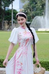 Áo Dài 4T 122 Hoa Rơi  AD9271 (áo lẻ)