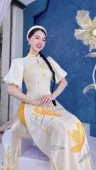 Áo Dài 4T 122 Hoa Rơi  AD9271 (áo lẻ)