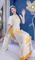 Áo Dài 4T 122 Hoa Rơi  AD9271 (áo lẻ)