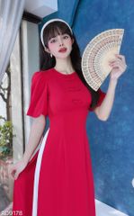 Áo Dài Tay Bồng 3 Nơ AD9178 (áo lẻ)
