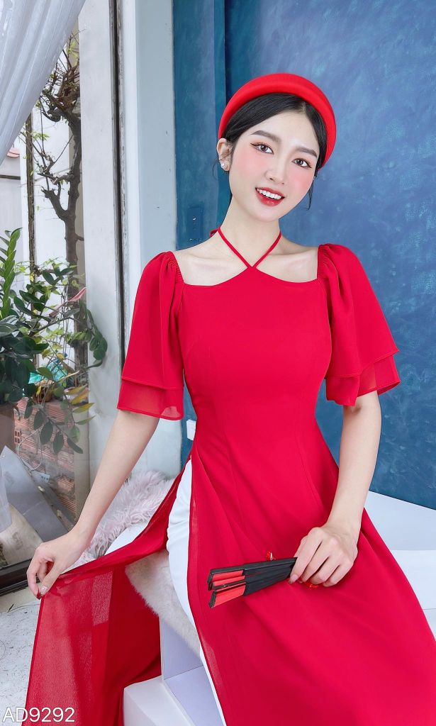Áo Dài Chip Chip Cổ Yếm AD9003.9292 (áo lẻ)