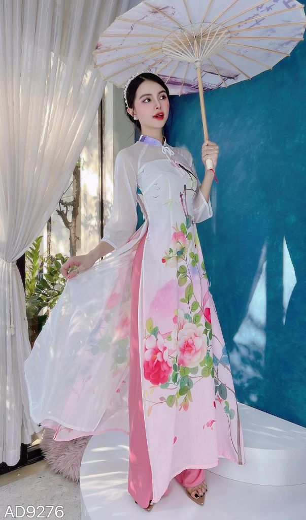 Áo Dài 4 Tà Sơn Hà AD9003.9276 (áo lẻ)