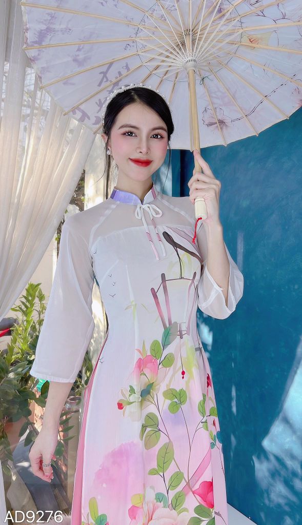 Áo Dài 4 Tà Sơn Hà AD9003.9276 (áo lẻ)