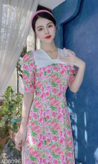 Áo Dài Hoa Nơ Xốp AD8096 (áo lẻ)
