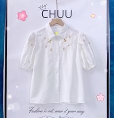 Áo Sơ Mi Thêu Ô Hoa A9505