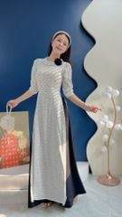 Áo Dài Tuyết Đen Kèm Phụ Kiện AD3078 (Áo lẻ)