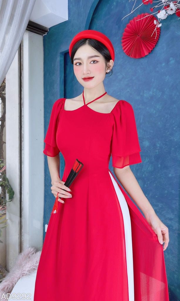 Áo Dài Chip Chip Cổ Yếm AD9292 (áo lẻ)