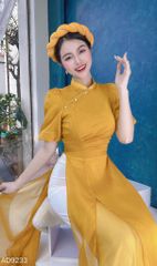 Áo Dài 4 Tà Nhún Eo AD9003.9233 (áo lẻ)