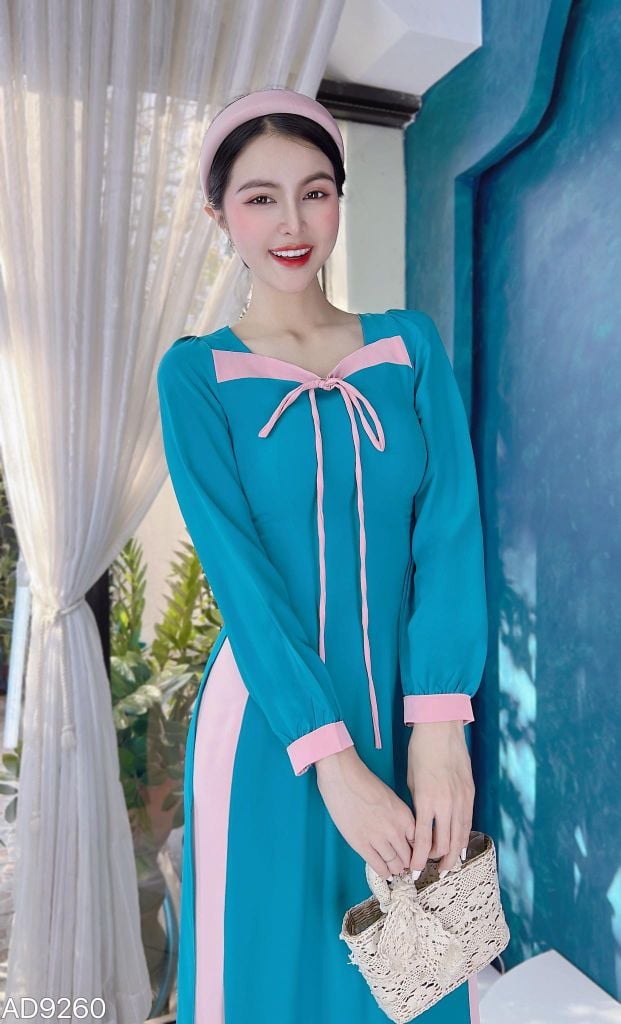 Áo Dài Cổ Lượn Cánh Én AD9002.9260 (áo lẻ)