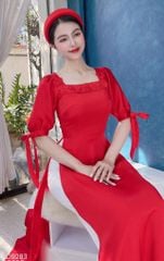 Áo Dài Cổ Vuông Bông Mai AD9001.9283 (áo lẻ)