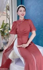 Áo Dài 4 Tà Nhún Eo AD9003.9233 (áo lẻ)