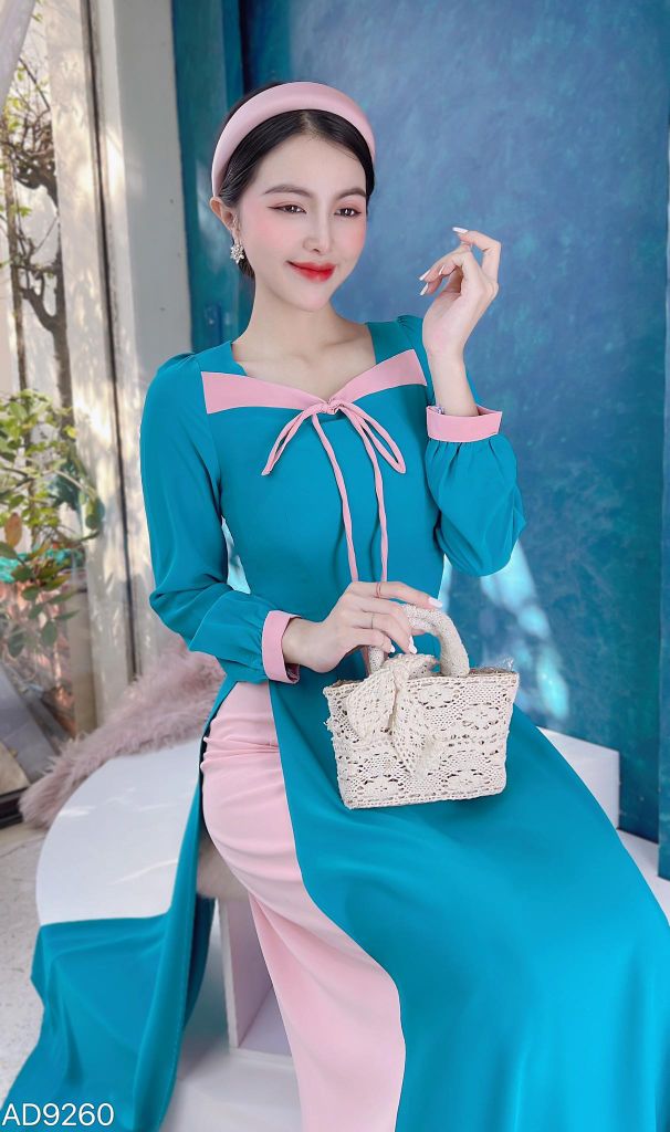 Áo Dài Cổ Lượn Cánh Én AD9002.9260 (áo lẻ)