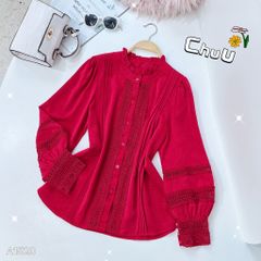 Áo Sơ Mi Tằm Gãy Ren Queen A1520