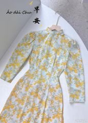 Áo Dài Thạch Anh TT Tay Bồng AD9229 (áo lẻ)