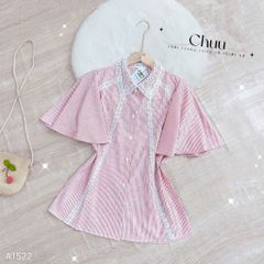 Áo Sơ Mi Sọc Cổ Bong Bóng A1522