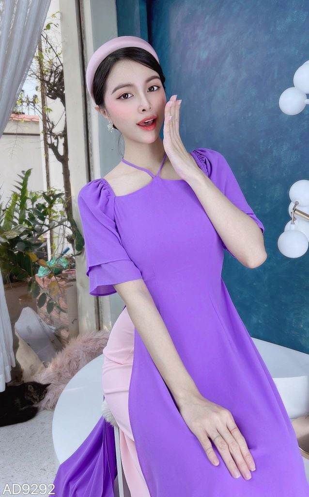 Áo Dài Chip Chip Cổ Yếm AD9292 (áo lẻ)