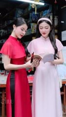 Áo Dài Liền Choàng Song Tử Kèm Phụ Kiện AD9001.2978 (áo lẻ)