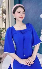 Áo Dài Cổ Vuông Chuồn Chuồn AD9001.9293 (áo lẻ)