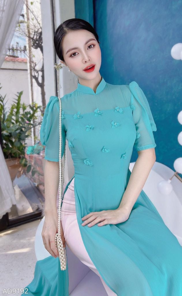 Áo Dài 4T Hoa Mai 3D AD9192 (áo lẻ)