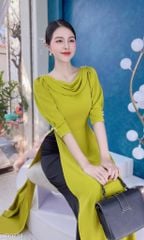 Áo Dài Cổ Đổ Bắn Ngọc AD9001.9234 (áo lẻ)