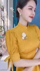 Áo Dài Tay Bồng Nơ 2cm AD8002 (áo lẻ)