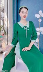 Áo Dài Cổ Lá Nơ Nhỏ AD9256 (áo lẻ)