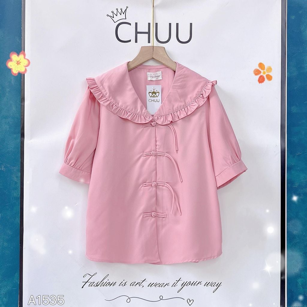 Áo Sơ Mi Nút Tú Cầu A1535