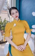 Áo Dài Tay Bồng Nơ 2cm AD8002 (áo lẻ)