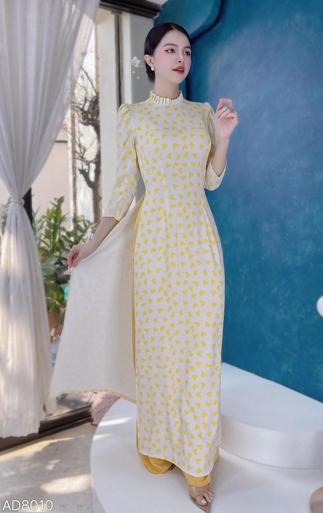 Áo Dài Mango Chấm Bi AD8010 (áo lẻ)
