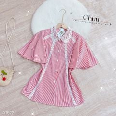 Áo Sơ Mi Sọc Cổ Bong Bóng A1522