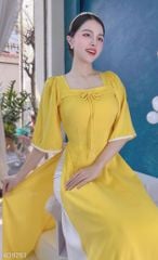 Áo Dài Cổ Vuông Chuồn Chuồn AD9001.9293 (áo lẻ)