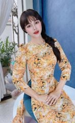 Áo Dài Cổ Kiềng Bắn Ngọc AD9002.8049 (áo lẻ)