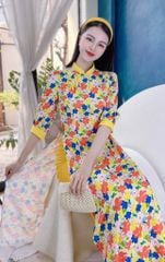 Áo Dài Nơ Nhí Phối Màu AD1318 (áo lẻ)