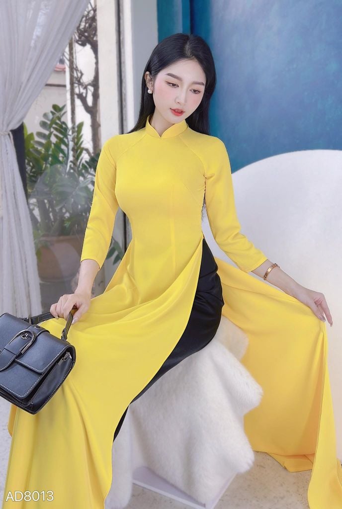 Áo Dài Lụa Ý Truyền Thống AD8013 (áo lẻ)