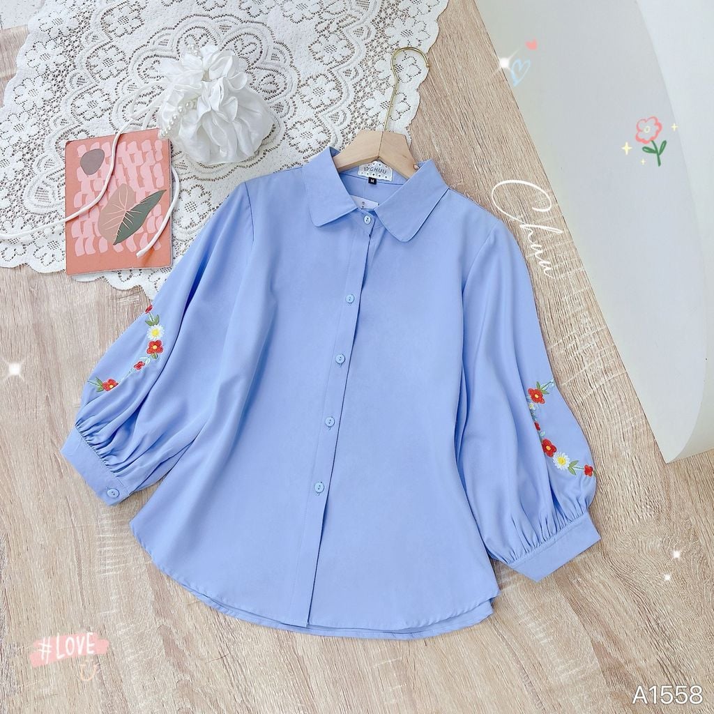 Áo Sơ Mi Thêu Vòng Nguyệt Quế AT9001.1558
