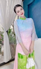 Áo Dài Tay Xẻ Cánh Đồng AD1324 (áo lẻ)