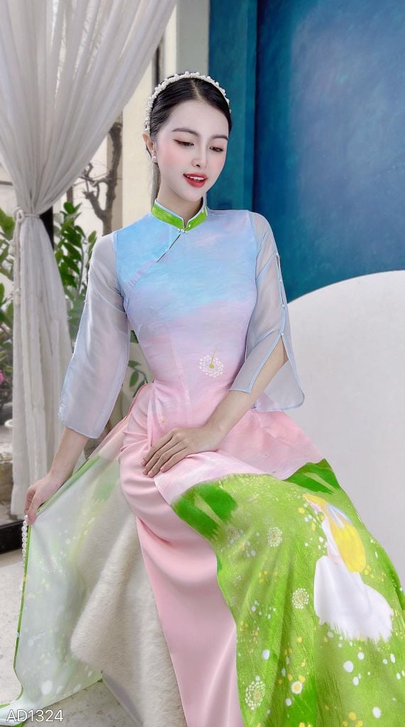 Áo Dài Tay Xẻ Cánh Đồng AD1324 (áo lẻ)