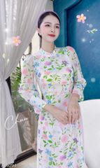 Áo Dài 4 Tà Xếp Eo Thắt Nút AD9003.9294 (áo lẻ)