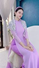 Áo Dài Chiffon Tay Bồng 4T+Cờ AD1326 (áo lẻ)