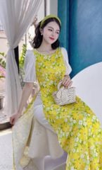 Áo Dài Bi Tay Màu AD9002.9224 (áo lẻ)