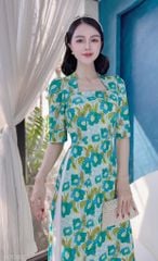 Áo Dài Cổ Vuông Tay Sóng AD1302 (áo lẻ)