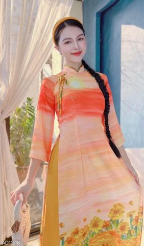 Áo Dài Sunset Chân Hoa AD1346 (áo lẻ)